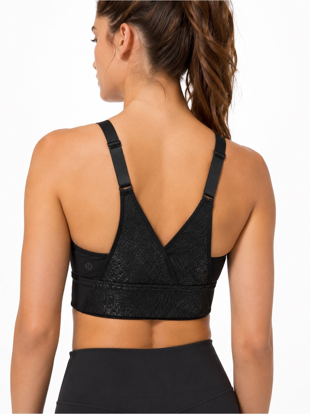 Lululemon Black Mesh Back Sports Bra Size 4